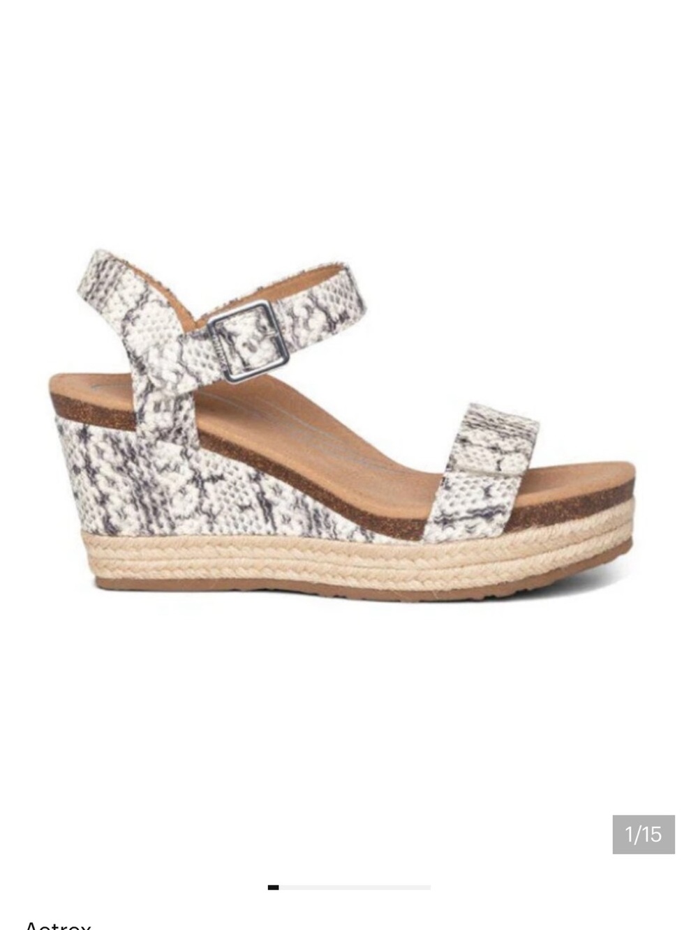 AETREX sydney in snake Comfort Wedge Sandals US 7